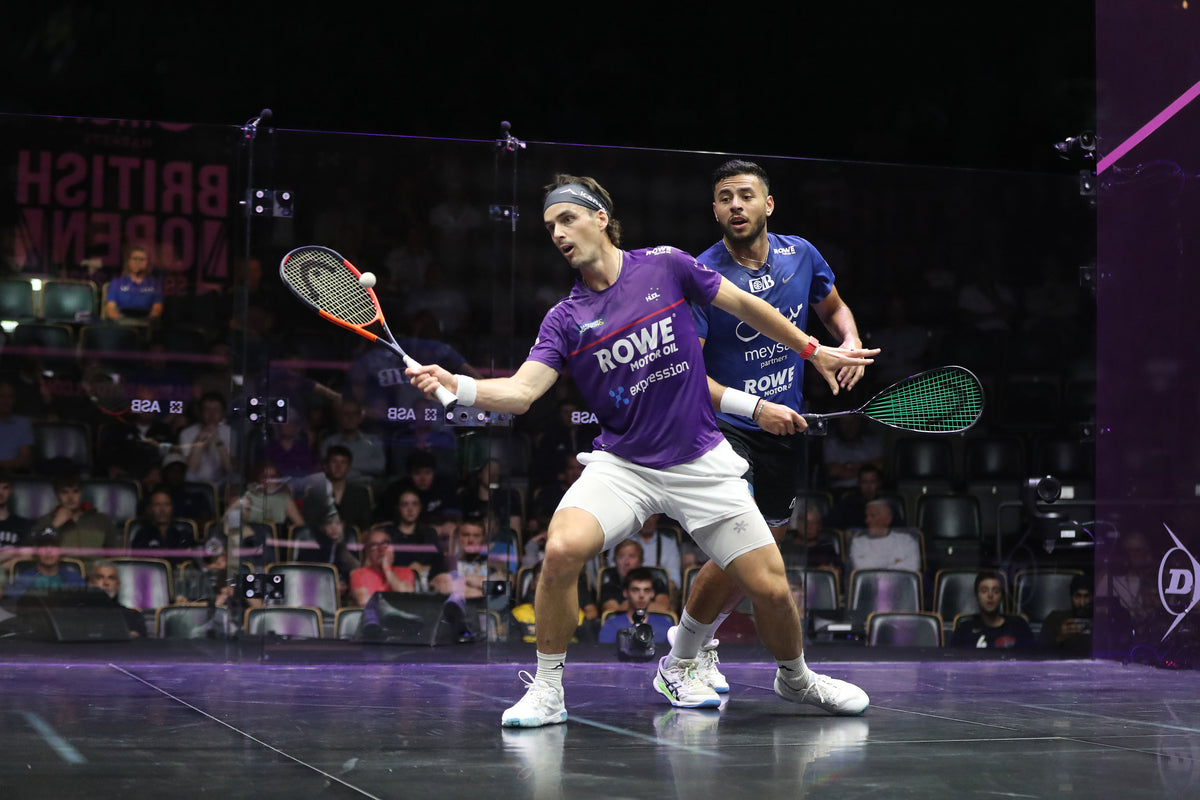 Paul Coll signature performance squash shirt – XTPro fabric, moisture-wicking, worn by World #2 in Purple 