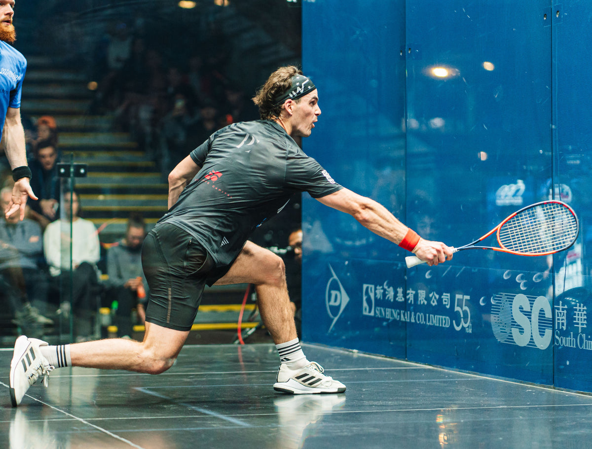 Paul Coll signature performance squash shirt – XTPro fabric, moisture-wicking, worn by World #2 in Black